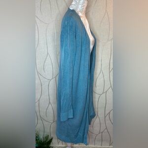 🌷 Contemporaine by Simons 🌷 100% Organic Linen Muted Blue Open Cardigan Duster